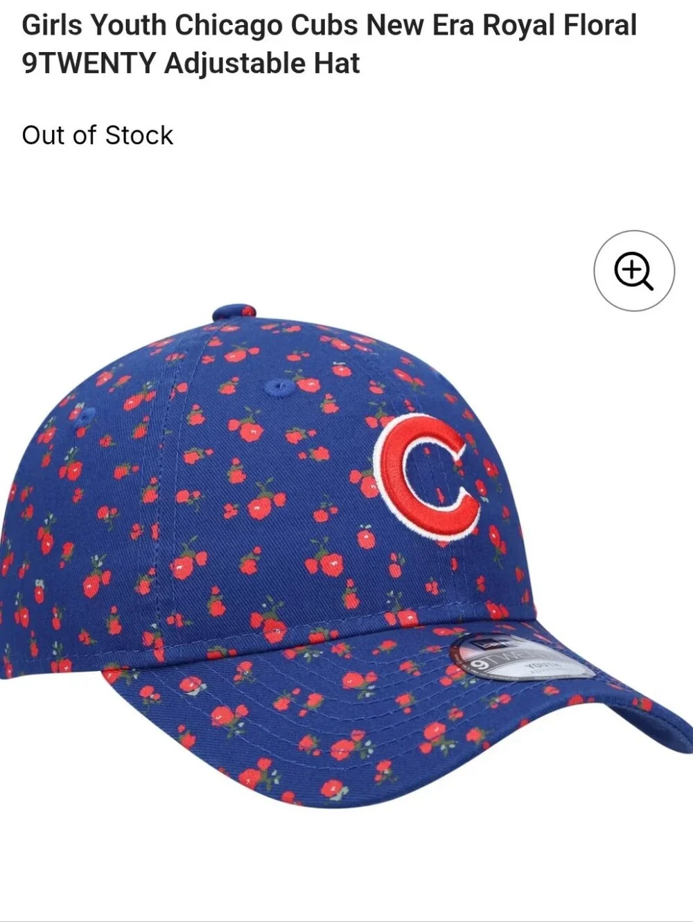 New Era Royal Blue Chicago Cubs Floral Baseball Cap Youth